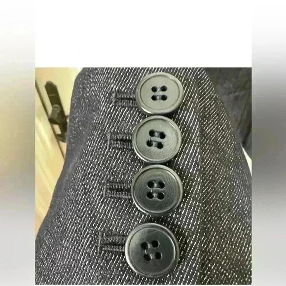 🔥🔥 NWOT Theory Double Breasted Deadstock Denim Coat Blazer Dark Blue 00 Jacket - Picture 11 of 16